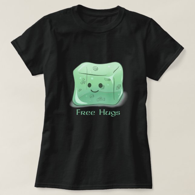Gelatinous Cube Free Hugs T-Shirt (Design vorne)
