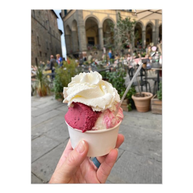 Gelato in Cortona, Italien Fotodruck (Vorne)