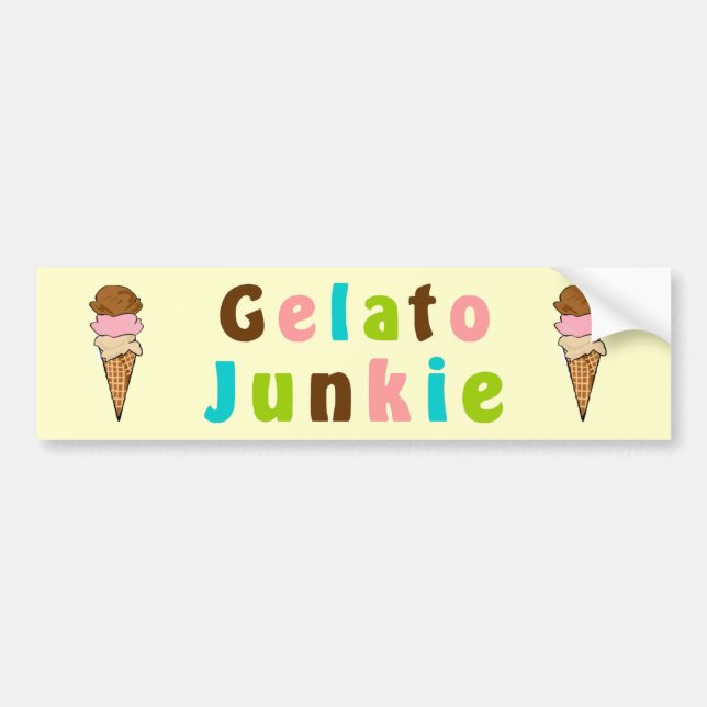 Gelato Junkie Autoaufkleber (Vorne)