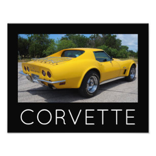 Gelb 1973 Corvette Stingray Fotodruck