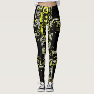 Gelb 2 im Kreis über Leggings