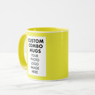 Gelb 4:6 Porträtrahmen 2 Foto Custom Combo Tasse