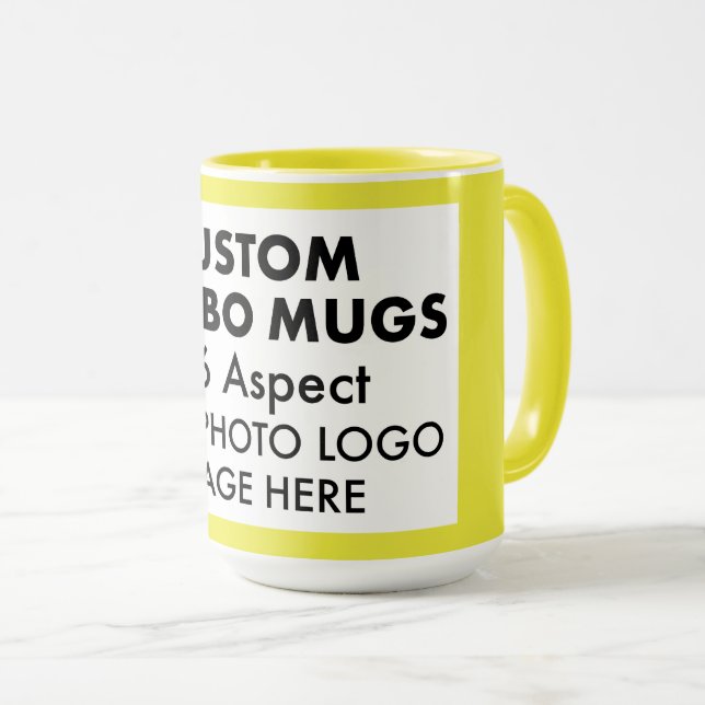 Gelb 4:6 Querformat-Fotorahmen (L) Benutzerdefinie Tasse (VorderseiteRechts)