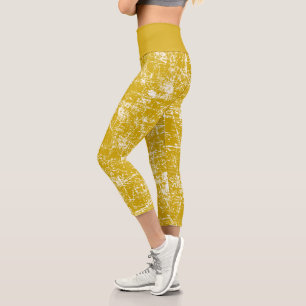 Gelb Abgenutzt Capri Leggings