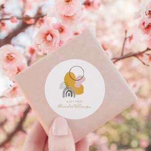 Gelb Abstrakt Personalisiert ein Geschenk aus dem  Runder Aufkleber