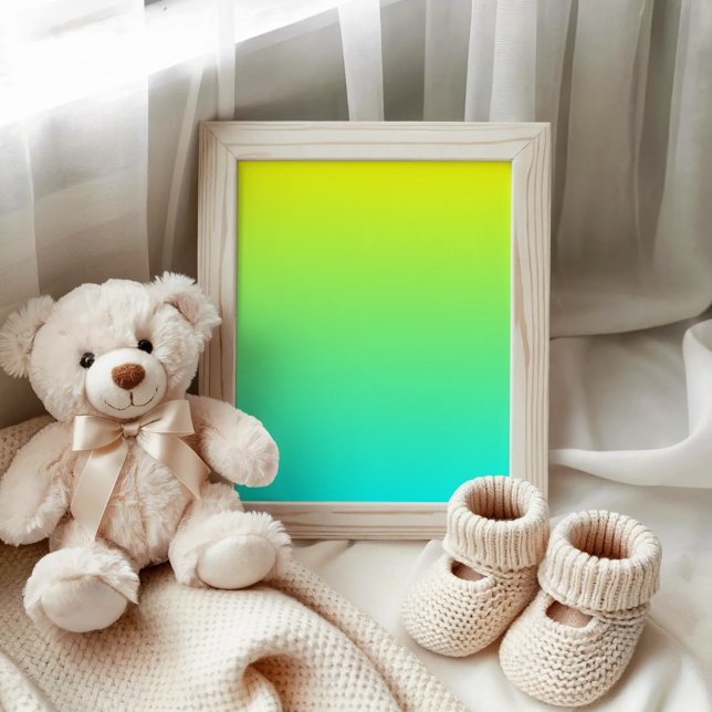 Gelb-Aqua-Verlauf Poster (Yellow to Aqua Gradient Poster)