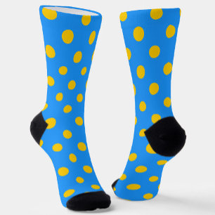Gelb auf Blau Punkte Muster Design Socken