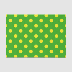 Gelb auf grünem Polka-Punkte-Musterdesign  Seidenpapier