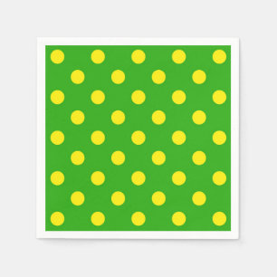 Gelb auf grünem Polka-Punkte-Musterdesign  Serviette