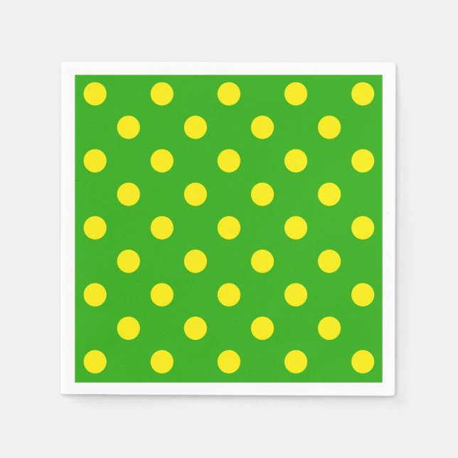 Gelb auf grünem Polka-Punkte-Musterdesign  Serviette (Vorderseite)
