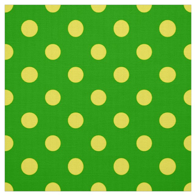 Gelb auf grünem Polka-Punkte-Musterdesign  Stoff (Muster)