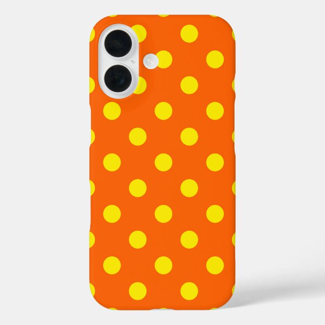 Gelb auf Orange Polka Dots Design Case-Mate iPhone Hülle (Rückseite)