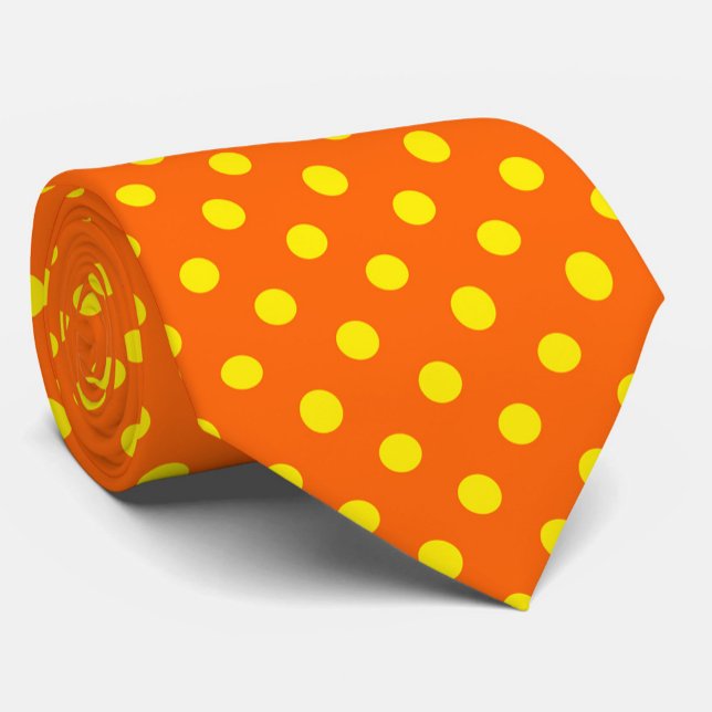 Gelb auf Orange Polka Dots Design Krawatte (Von Creator hochgeladen)