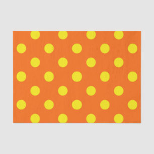 Gelb auf Orange Polka Dots Design Seidenpapier