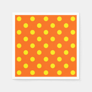 Gelb auf Orange Polka Dots Design Serviette