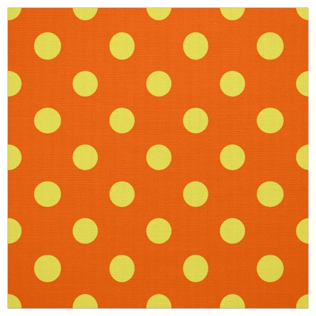 Gelb auf Orange Polka Dots Design Stoff (Muster)
