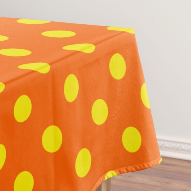 Gelb auf Orange Polka Dots Design Tischdecke (Von Creator hochgeladen)