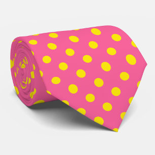 Gelb auf rosa Polka Dots Design Krawatte