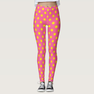 Gelb auf rosa Polka Dots Design Leggings