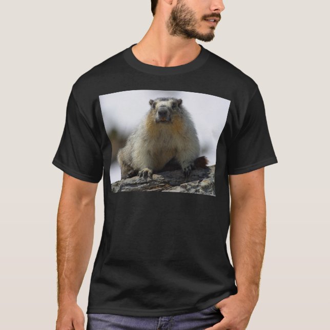 Gelb aufgeblähtes Murmeltier T-Shirt (Vorderseite)