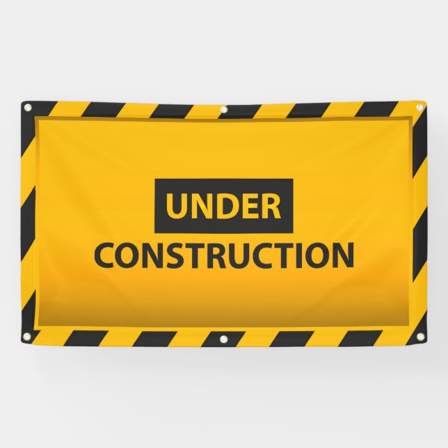 Gelb Banner Unter Bau Warnung (Horizontal)