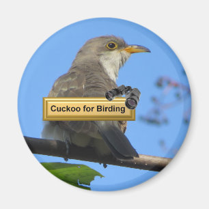 Gelb-billige Cuckoo Vogelbeobachtung Magnet. Magnet