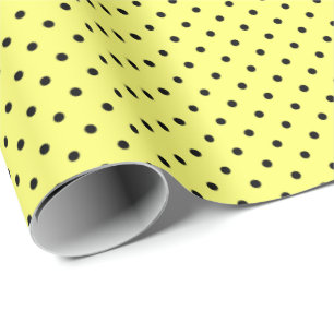 Gelb   Black Polka Dot Wrapping Paper Geschenkpapier