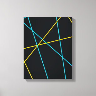 Gelb, blau, cool, trendig, urbane, moderne Linien Leinwanddruck