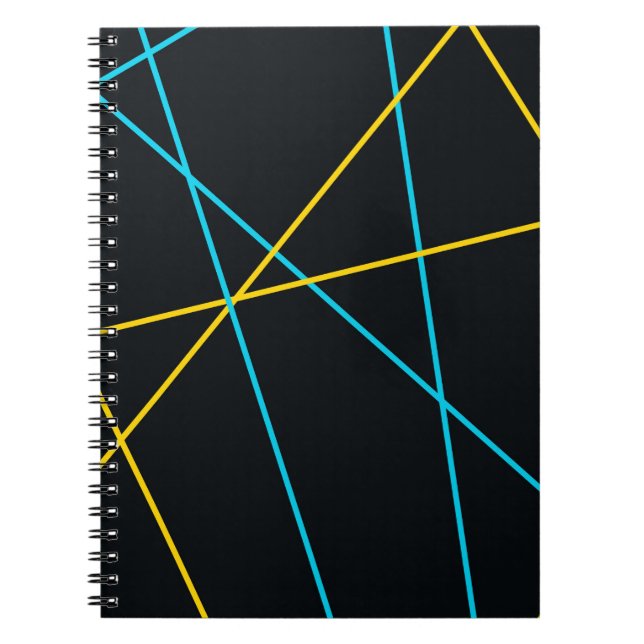 Gelb, blau, cool, trendig, urbane, moderne Linien Notizblock (Vorderseite)