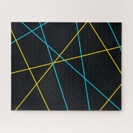Gelb, blau, cool, trendig, urbane, moderne Linien Puzzle