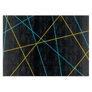Gelb, blau, cool, trendig, urbane, moderne Linien Schneidebrett