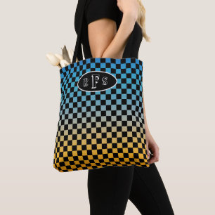 Gelb-Blau-Gelb-Sunset-Monogramm