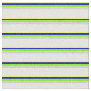 Gelb, Blau, Grün, leicht Grau und Minzcreme Stoff