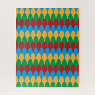 Gelb Blau Grün und Rote Geometrische Muscheln Puzzle