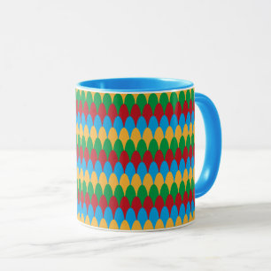 Gelb Blau Grün und Rote Geometrische Muscheln Tasse