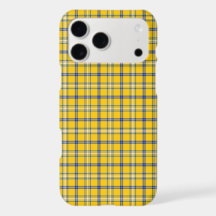 Gelb-blau kariertes iPhone-Case mit klassischem Mu
