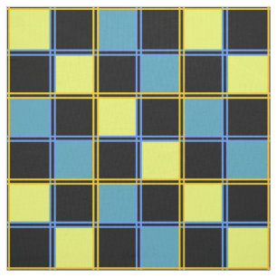 Gelb-blau-kariertes Muster Stoff
