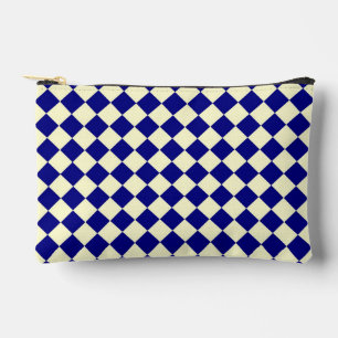 Gelb Blau Karo Diamantmuster Klein Zubehörtasche