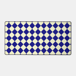 Gelb Blau Schachbrett Diamantmuster Schreibtischunterlage