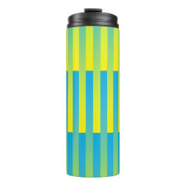 Gelb Blau Streifenmuster Thermosbecher