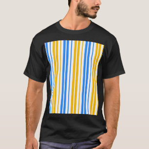 Gelb Blau und Weiß Vertikal gestreiftes Muster T-Shirt