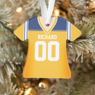 Gelb/Blau/Weiße Football-Trikot Ornament
