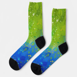 Gelb Blaue und Indigo-Galaxie-Design-Socken Socken
