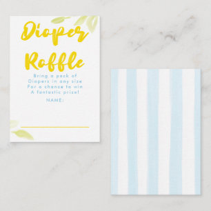 Gelb-blaue Windel-Raffle-Baby-Shower-Tickets Begleitkarte