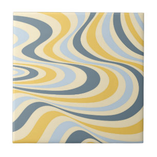 Gelb-blaues abstraktes Wirbeldesign Fliese