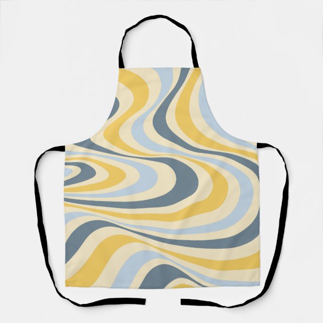 Gelb-blaues abstraktes Wirbeldesign Schürze (Vorderseite)