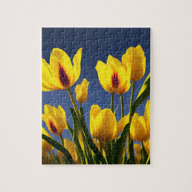 Gelb blühende Tulpen, Puzzle (Vertikal)