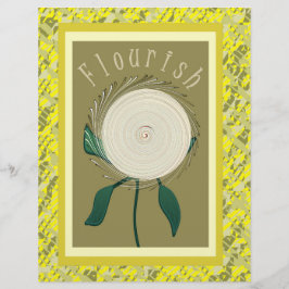 Gelb blühendes Blumen Scrapbook Papier 2-seitig Pa