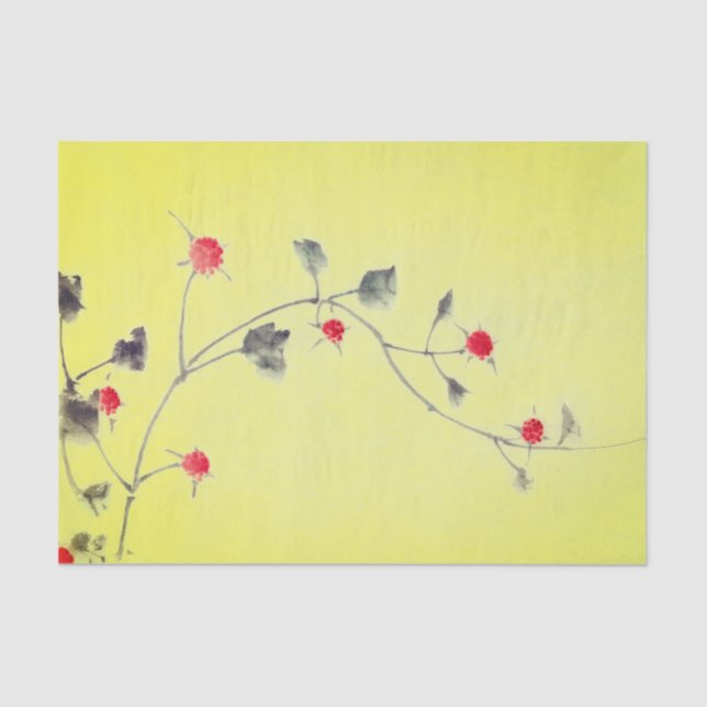 GELB BLÜHTE Seidenpapier (Vorderseite)