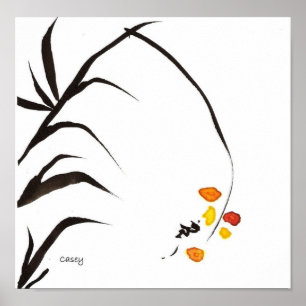 Gelb-Blüten-Kunst-Druck Poster